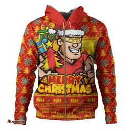 Gold Coast SUNS Hoodie Festive Holiday Merry Christmas Vibe