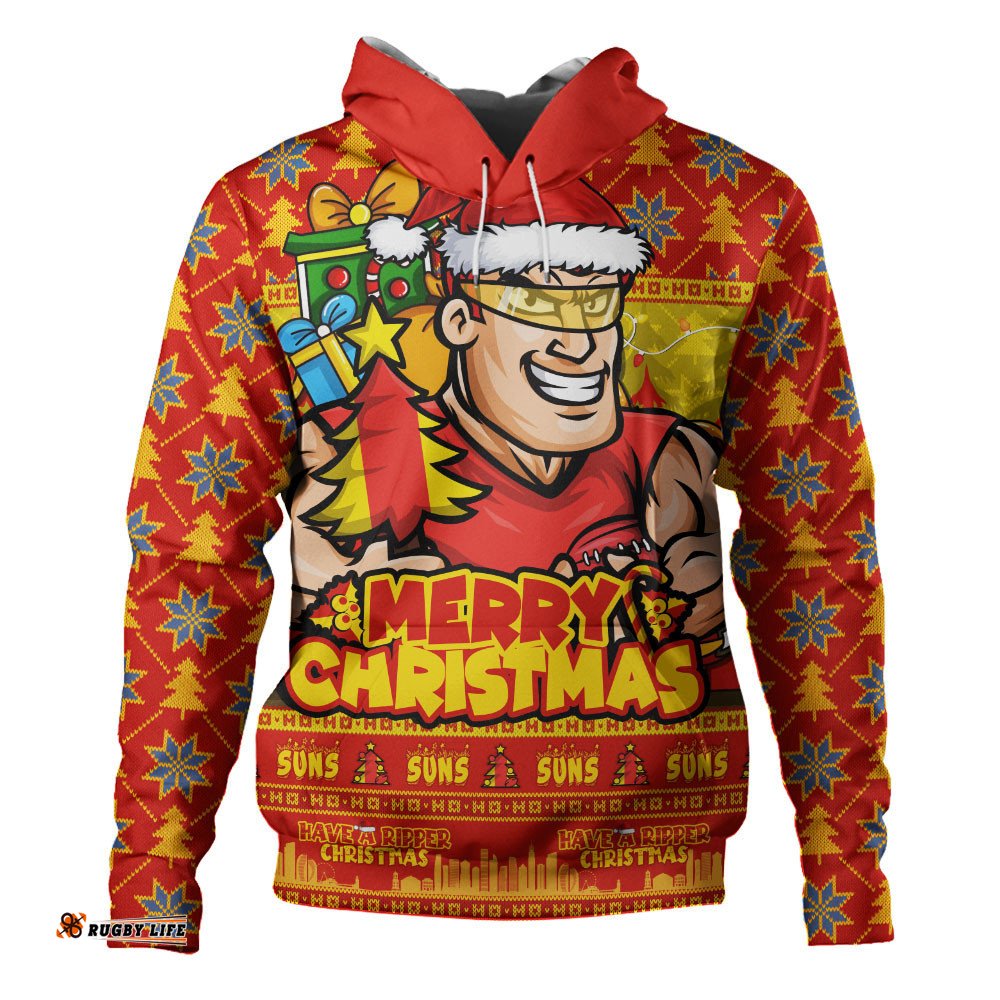 Gold Coast SUNS Hoodie Festive Holiday Merry Christmas Vibe