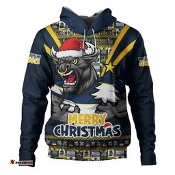 North Queensland Cowboys Hoodie Merry Christmas Festive Spirit Edition