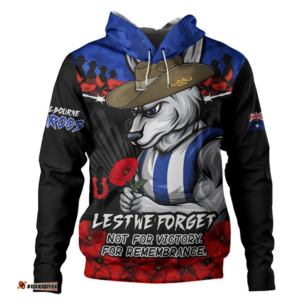 North Melbourne Hoodie ANZAC Day Not For Victory For Remembrance
