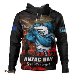 Cronulla-Sutherland Sharks Hoodie Anzac Day Rising Dawn Ceremony Lest We Forget Courage