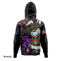 South Sydney Rabbitohs Hoodie Anzac Day Purple Poppy And Animals That Served