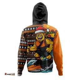 GWS GIANTS Hoodie Christmas Holiday Santa Rides The Waves
