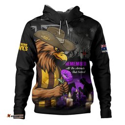Hawthorn Hoodie Anzac Day In Memory Of Animals That Served