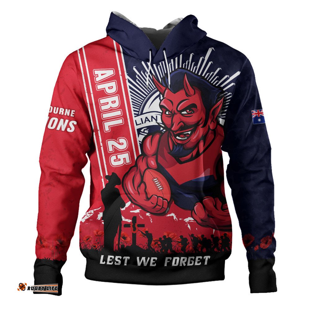 Melbourne Hoodie Anzac Day Lest We Forget Memorial