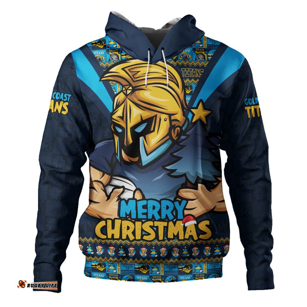 Gold Coast Titans Hoodie Merry Christmas Festive Spirit Edition