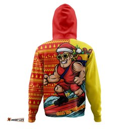 Gold Coast SUNS Hoodie Christmas Holiday Santa Rides The Waves