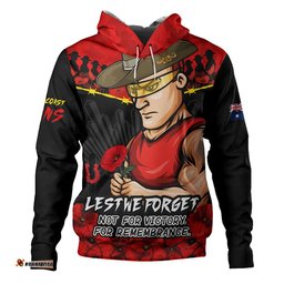 Gold Coast SUNS Hoodie ANZAC Day Not For Victory For Remembrance
