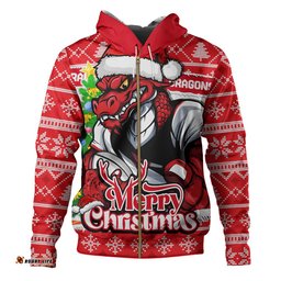 St. George Illawarra Dragons Hoodie Merry Christmas Game Day Knit Style Team Edition