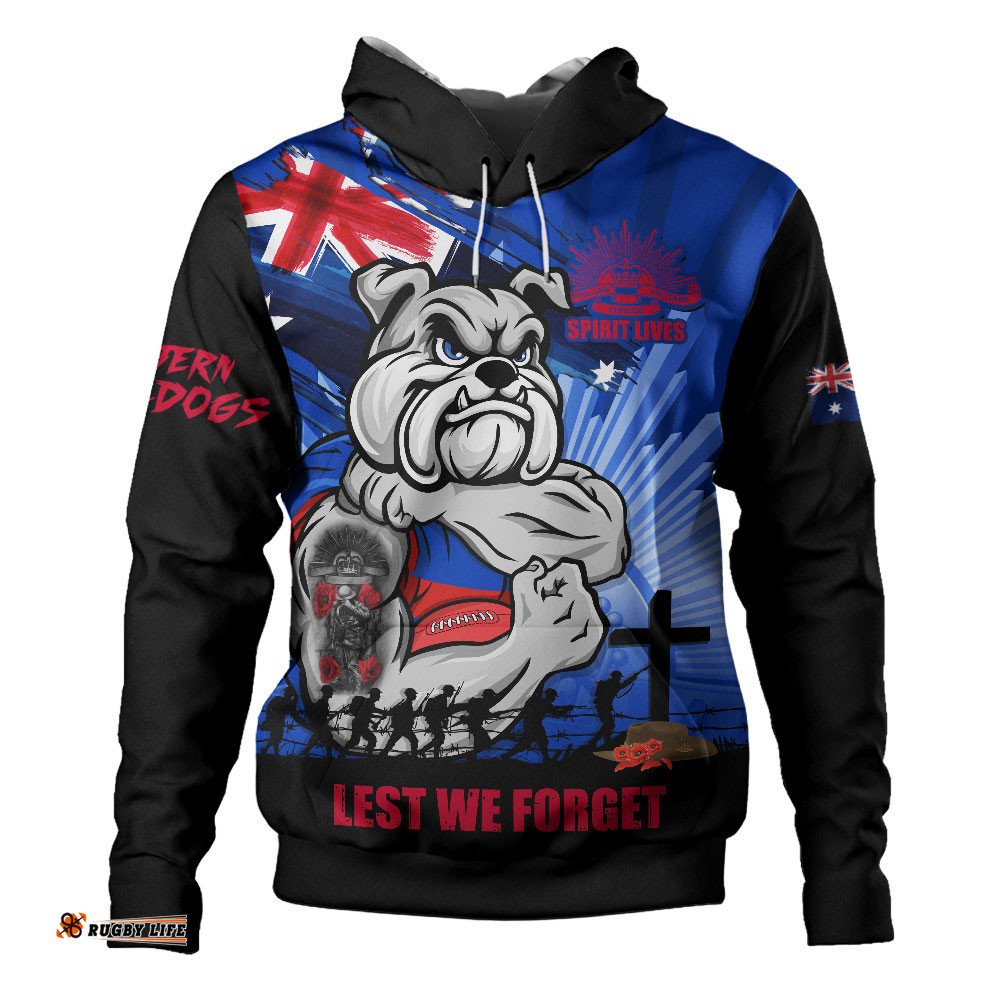 Western Bulldogs Hoodie ANZAC Day Honour And Football Legacy