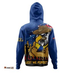 West Coast Eagles Hoodie ANZAC Inspired Football Fan Memorial Design