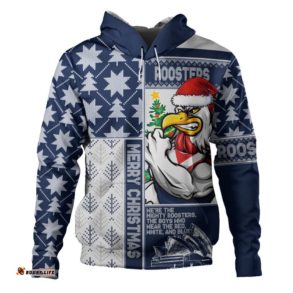 Sydney Roosters Hoodie Christmas Magic Knit Style Winter Glow