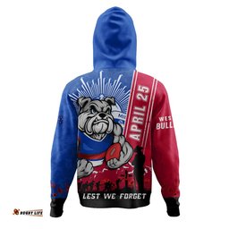 Western Bulldogs Hoodie Anzac Day Lest We Forget Memorial