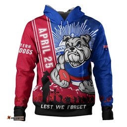 Western Bulldogs Hoodie Anzac Day Lest We Forget Memorial