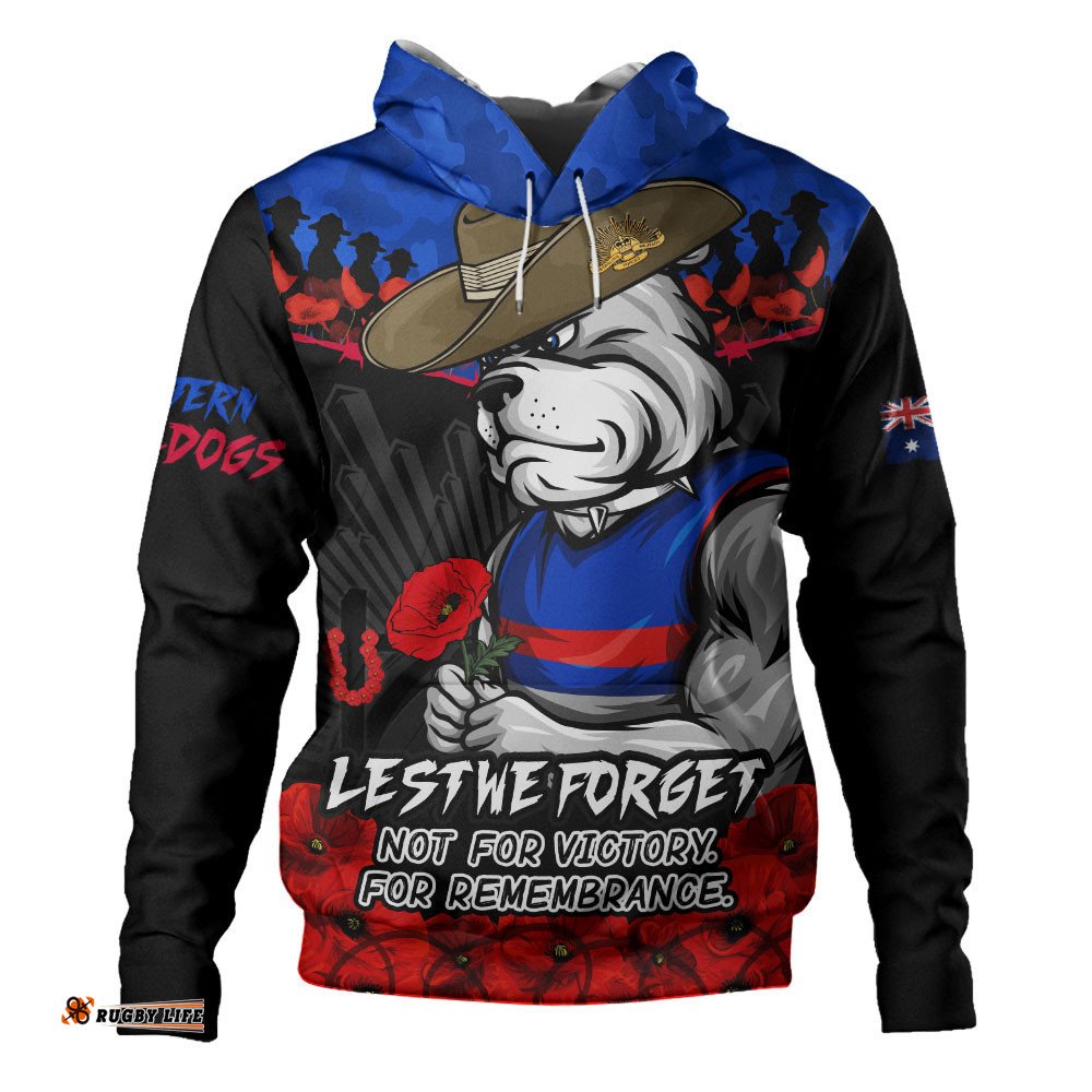 Western Bulldogs Hoodie ANZAC Day Not For Victory For Remembrance