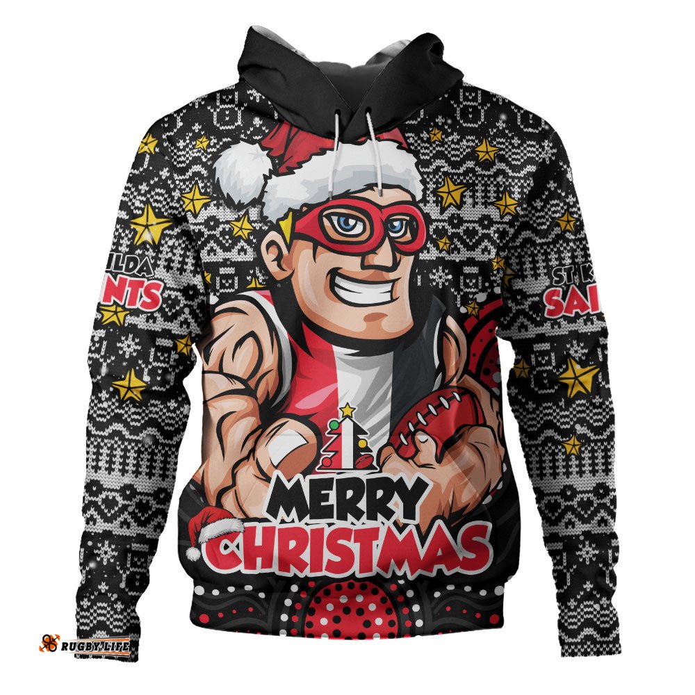 St Kilda Hoodie Ugly Christmas Knit Patterns Vintage Jersey