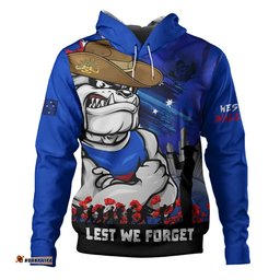 Western Bulldogs Hoodie ANZAC Inspired Football Fan Memorial Design