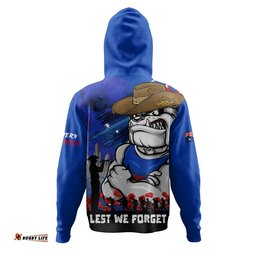 Western Bulldogs Hoodie ANZAC Inspired Football Fan Memorial Design