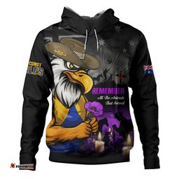 West Coast Eagles Hoodie Anzac Day In Memory Of Animals That Served