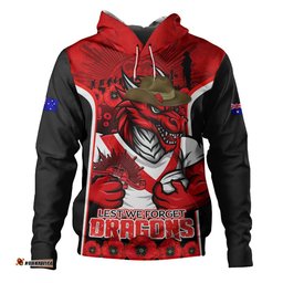St. George Illawarra Dragons Hoodie Lest We Forget In Honor And Remembrance