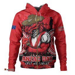 St. George Illawarra Dragons Hoodie Anzac Day Pride Of Service Eternal Memory