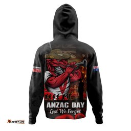 St. George Illawarra Dragons Hoodie Anzac Day Rising Dawn Ceremony Lest We Forget Courage