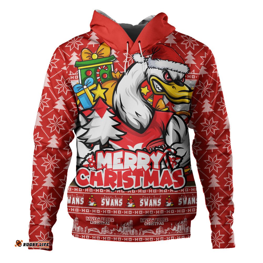 Sydney Swans Hoodie Festive Holiday Merry Christmas Vibe