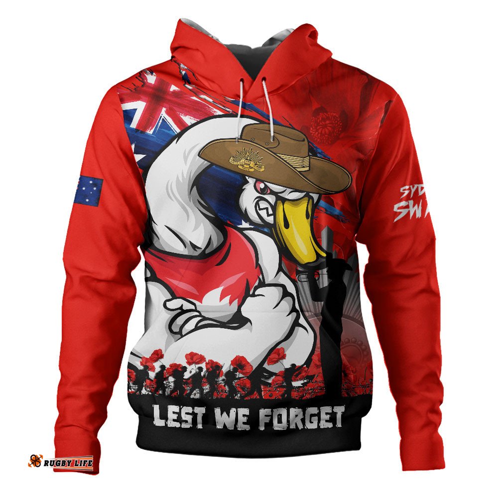 Sydney Swans Hoodie ANZAC Inspired Football Fan Memorial Design