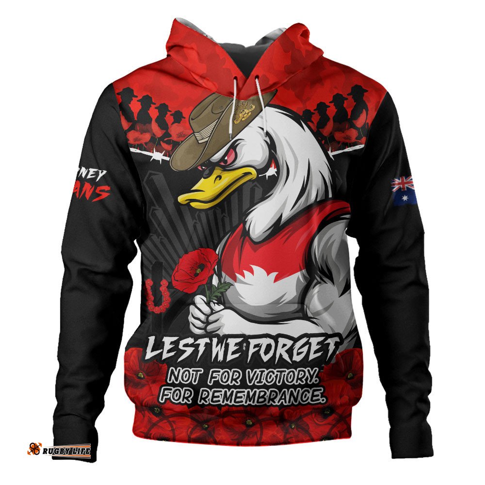 Sydney Swans Hoodie ANZAC Day Not For Victory For Remembrance
