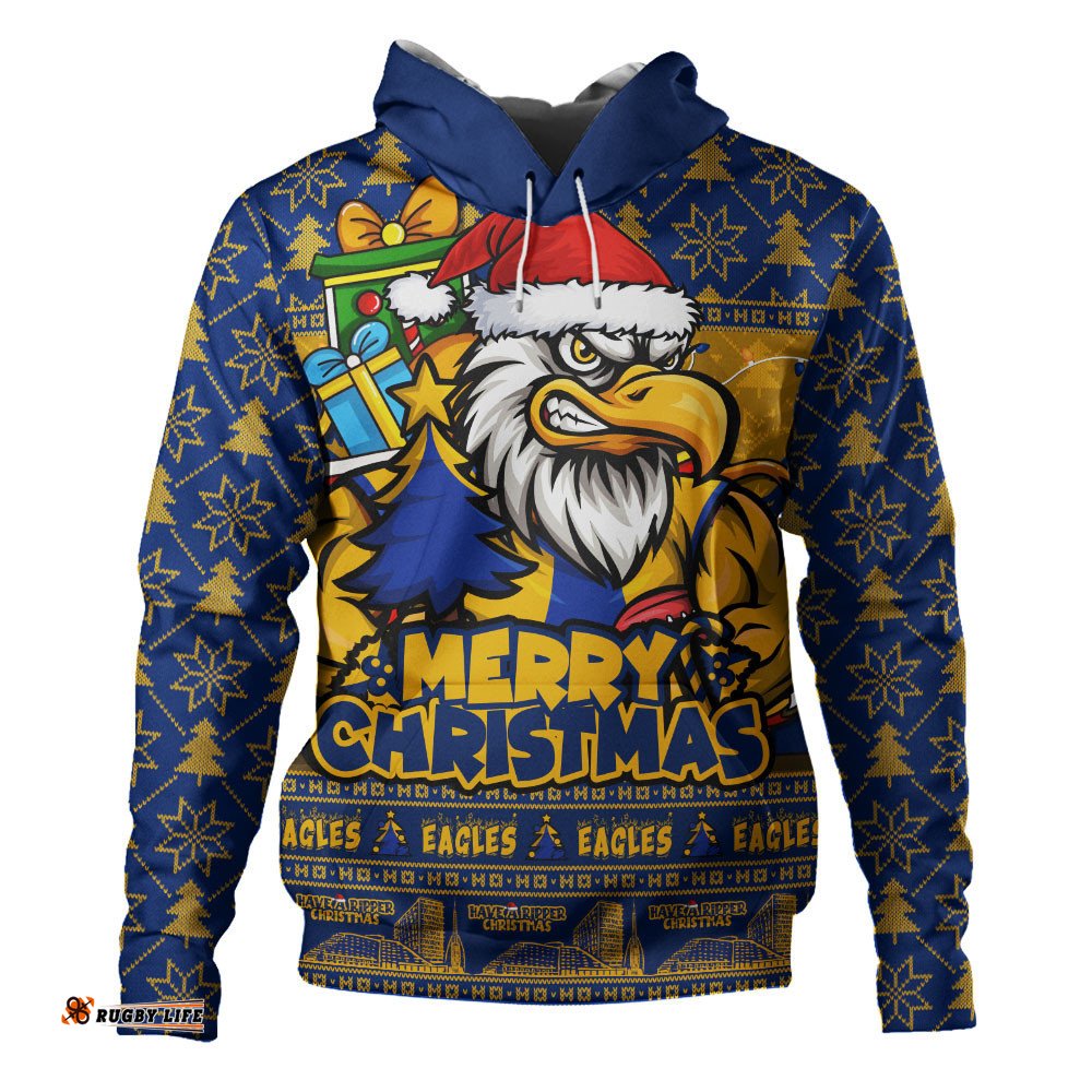 West Coast Eagles Hoodie Festive Holiday Merry Christmas Vibe