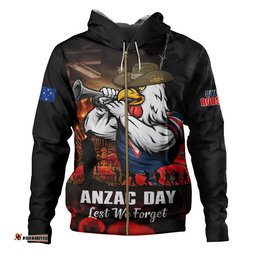 Sydney Roosters Hoodie Anzac Day Rising Dawn Ceremony Lest We Forget Courage