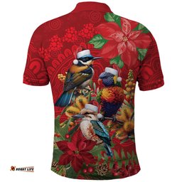 Aussie Native Bird Polo Shirt Aboriginal Inspired Christmas LT9