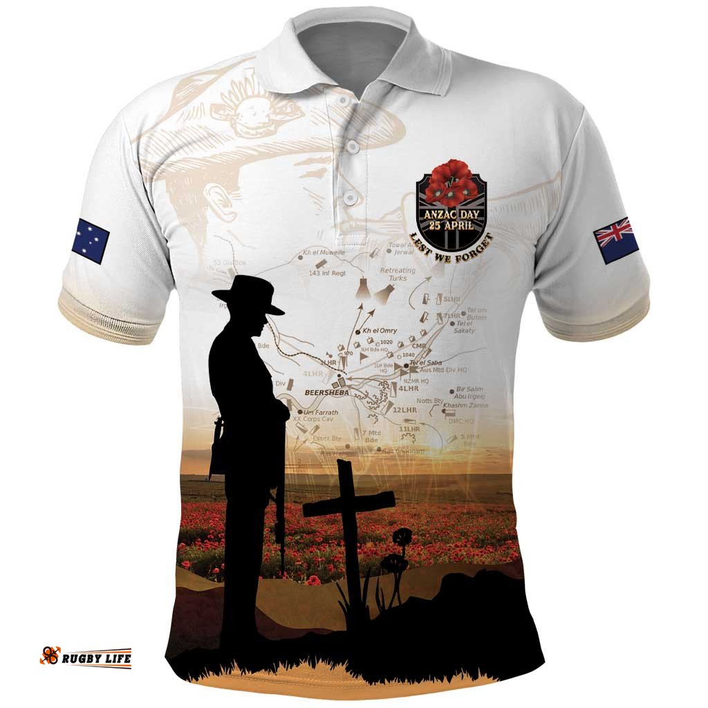 Australia And New Zealand ANZAC Day Polo Shirt Battle Of Beersheba LT05