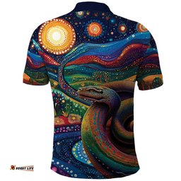 Aboriginal Dreamtime Rainbow Serpent Polo Shirt LT9
