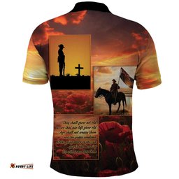 ANZAC Day Film Reel Lest We Forget Polo Shirt Australia NZ Memorial LT9