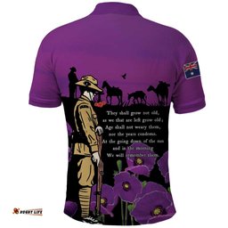 ANZAC Soldier and War Animals Polo Shirt We Will Remember Them LT15