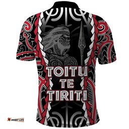 Aotearoa Waitangi Day Polo Shirt Maori Warrior Tribal Tattoo LT05