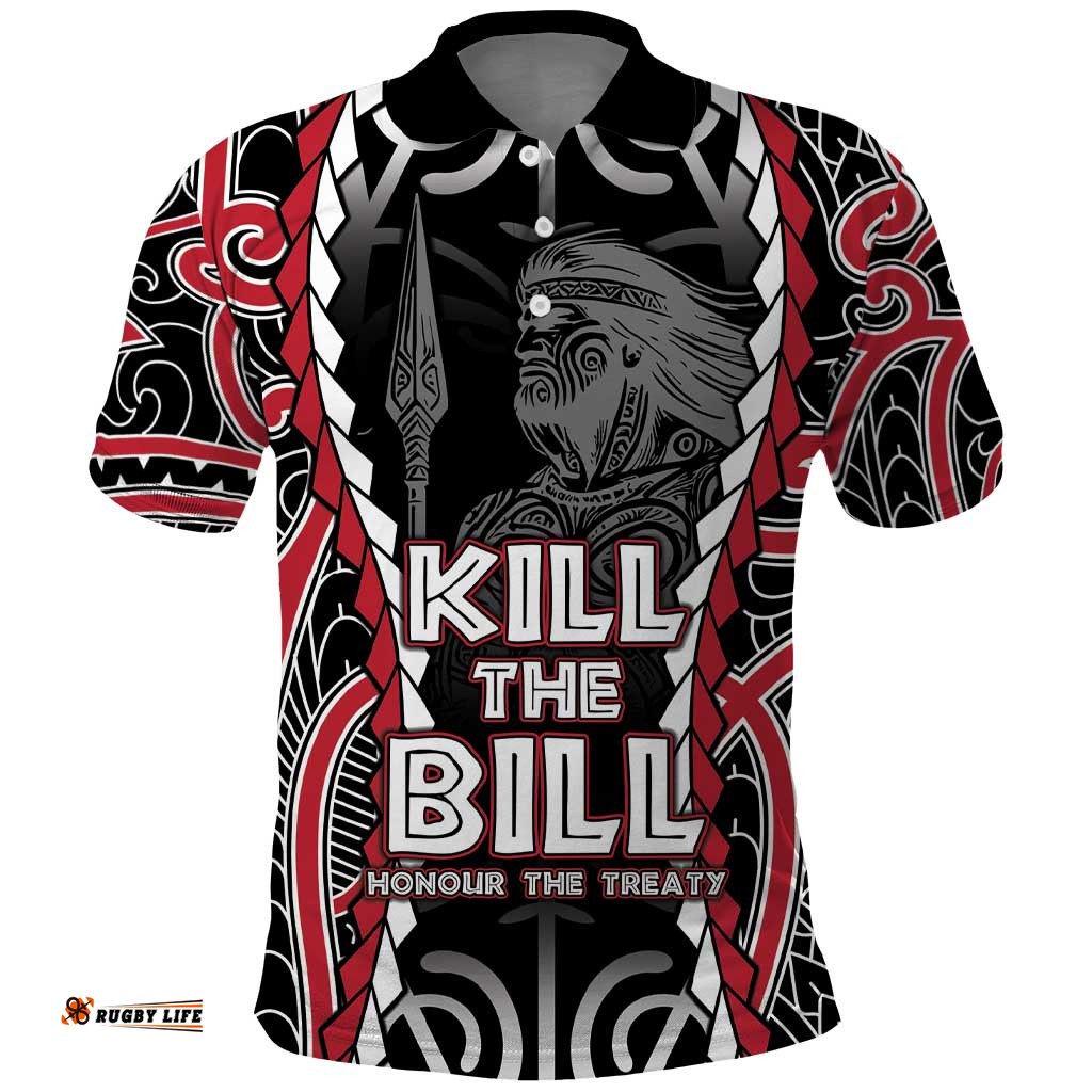 Aotearoa Waitangi Day Polo Shirt Maori Warrior Tribal Tattoo LT05