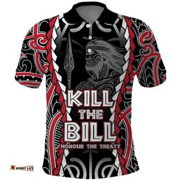 Aotearoa Waitangi Day Polo Shirt Maori Warrior Tribal Tattoo LT05