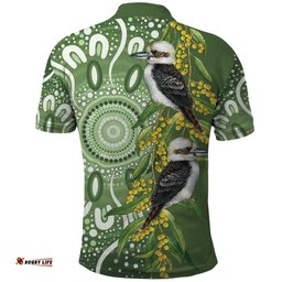 Aussie Kokaburra Golden Wattle Polo Shirt Aboriginal with National Color LT9