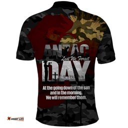 Australia ANZAC Day Polo Shirt We Will Remember Them Poppy Camouflage LT14