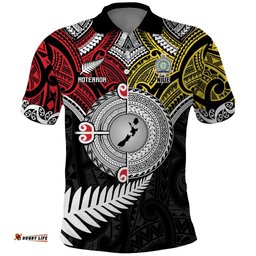 Aotearoa and Niue Mo Te Tiriti Polo Shirt New Zealand Honour The Treaty Ake!Ake!Ake! LT9