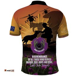Animal War Heroes Australia ANZAC Day Polo Shirt We Will Always Remember Them LT14