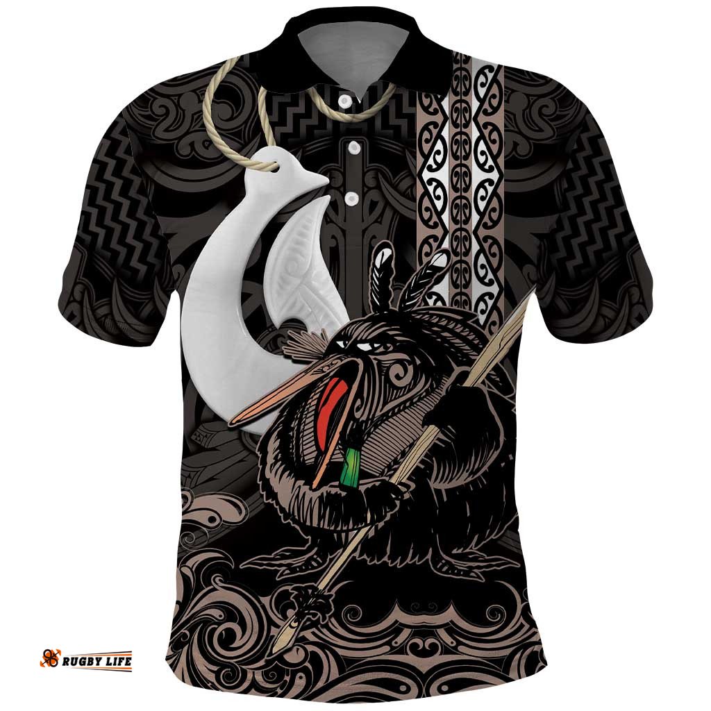 Aotearoa Hei Matau Polo Shirt Haka Kiwi Mix Maori Mangopare LT14