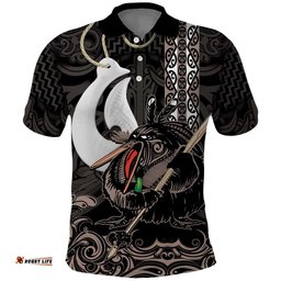 Aotearoa Hei Matau Polo Shirt Haka Kiwi Mix Maori Mangopare LT14