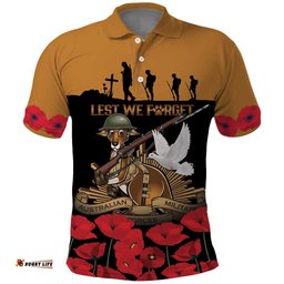 Australia ANZAC Day Personalised Polo Shirt Honouring The Animals That Served LT9