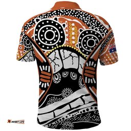 Australian Northern Territory Polo Shirt Aboriginal with Sturt's Desert Rose LT9