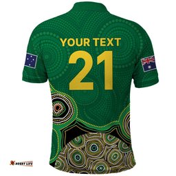 Custom Australia Cricket Spirit 2026 Polo Shirt World T20 Edition - Green Aboriginal LT9