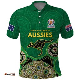 Custom Australia Cricket Spirit 2026 Polo Shirt World T20 Edition - Green Aboriginal LT9