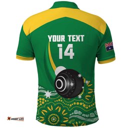 Custom Bowls Australia Polo Shirt Aussie Kangaroo Aboriginal Art LT14
